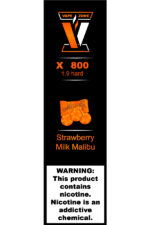 Электронные сигареты Одноразовый VAPE ZONE X 800 1.9 hard Strawberry Milk Malibu Клубнично-молочный Малибу