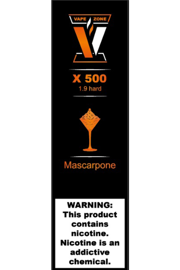 Электронные сигареты Одноразовый VAPE ZONE X 500 1.9 hard Mascarpone Маскарпоне