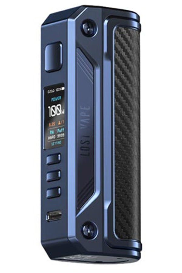 Электронные сигареты Бокс мод Lost Vape Thelema Solo 100W Box Mod Sierra Blue Carbon Fiber