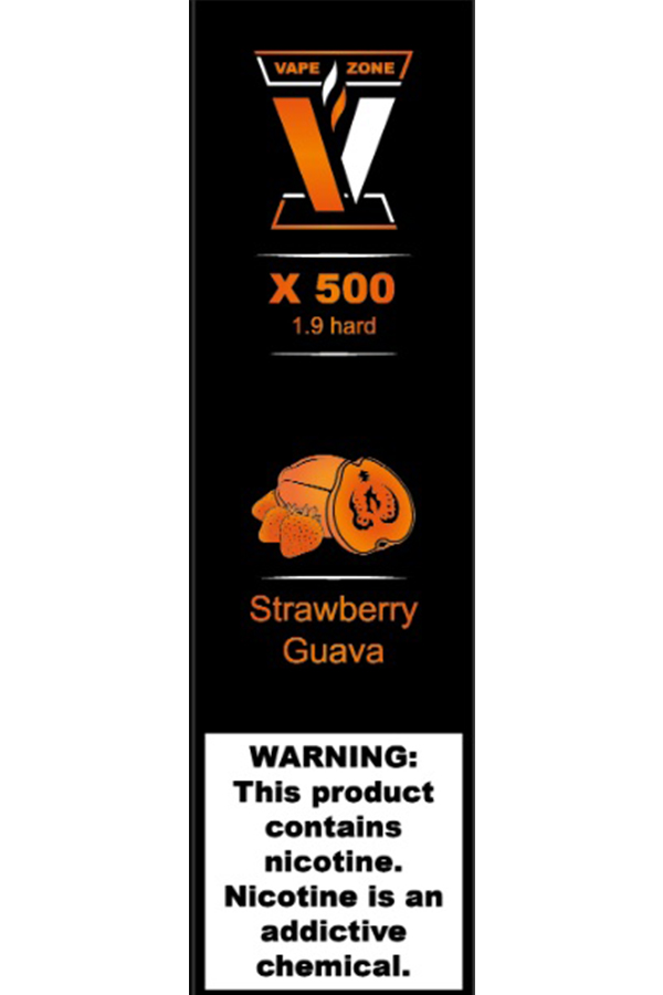 Электронные сигареты Одноразовый VAPE ZONE X 500 1.9 hard Strawberry Guava Клубника Гуава