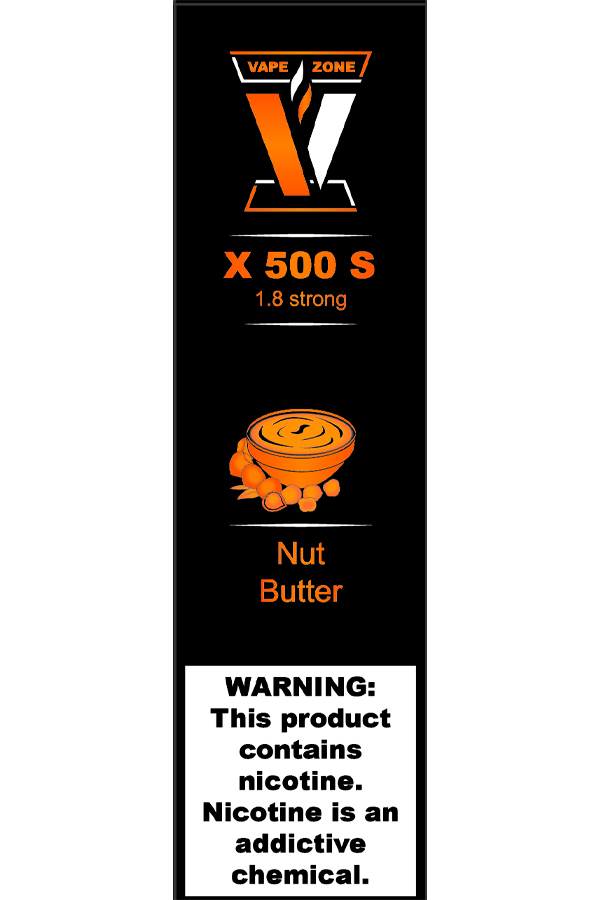 Электронные сигареты Одноразовый VAPE ZONE X 500 S 1.8 strong Nutt Butter Ореховая Паста