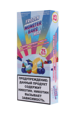 Электронные сигареты Одноразовый Monster Bars MAX 6000 Blueberry Raspberry Lemon Ice Черника Малина Лимон Лед