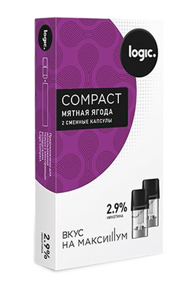Расходные элементы Картриджи Logic Compact 1,6 мл (2 шт) Мятная Ягода 2,9%