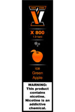 Электронные сигареты Одноразовый VAPE ZONE X 800 1.9 hard Ice Green Apple Ледяное Зеленое Яблоко