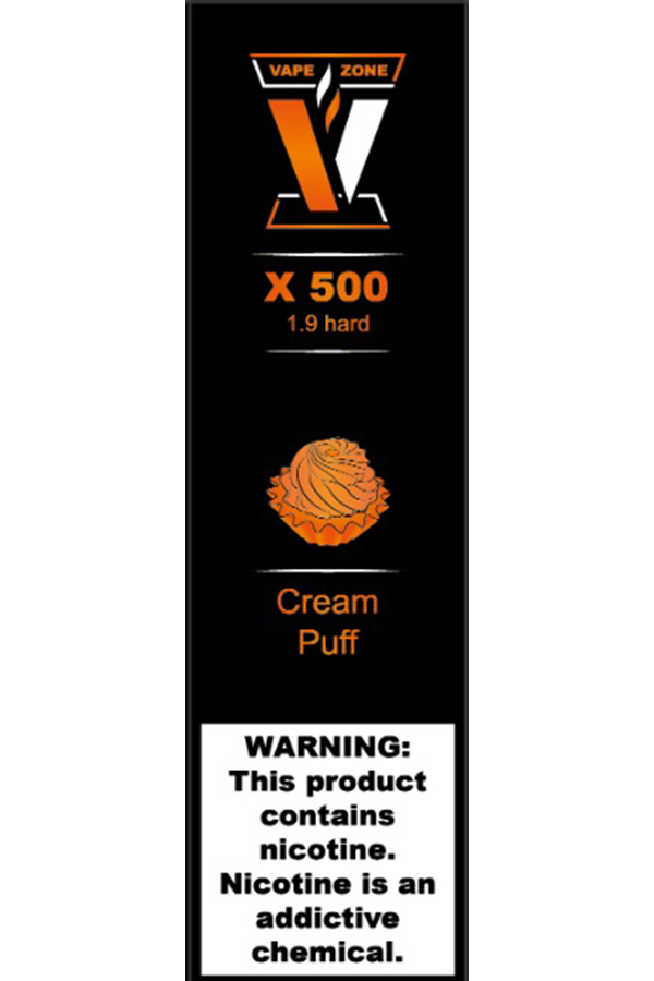 Электронные сигареты Одноразовый VAPE ZONE X 500 1.9 hard Cream Puff Кремовое Пирожное