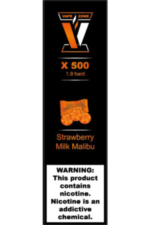 Электронные сигареты Одноразовый VAPE ZONE X 500 1.9 hard Strawberry Milk Malibu Клубнично-молочный Малибу