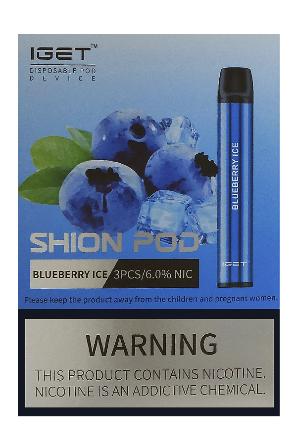 Электронные сигареты Одноразовый iGet Shion 600 Blueberry Ice Ледяная Черника