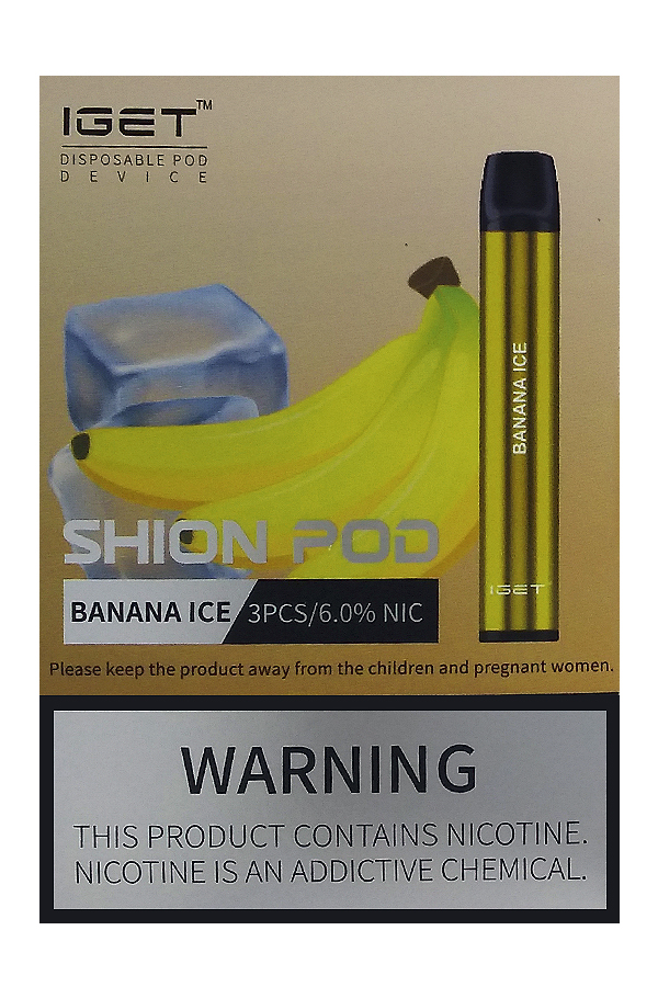 Электронные сигареты Одноразовый iGet Shion 600 Banana Ice Ледяной Банан
