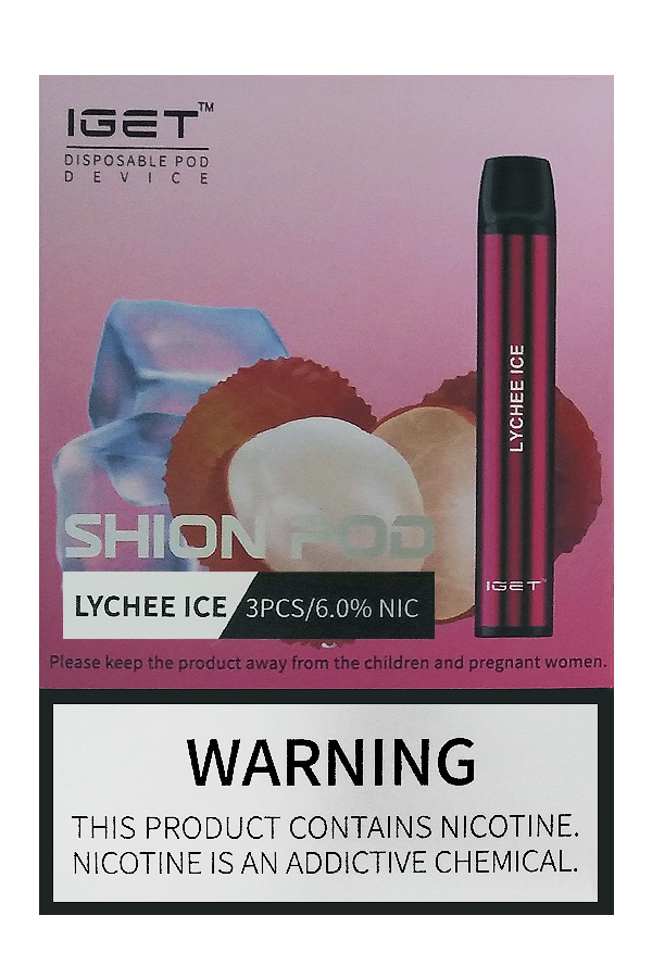 Электронные сигареты Одноразовый iGet Shion 600 Lychee Ice Ледяной Личи