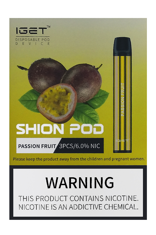 Электронные сигареты Одноразовый iGet Shion 600 Passion Fruit Маракуйя