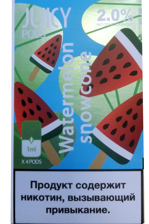 Расходные элементы Картриджи Juice Pods Watermelon snowcone Арбузный лёд 2%