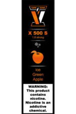 Электронные сигареты Одноразовый VAPE ZONE X 500 S 1.8 strong Ice Green Apple Ледяное Зеленое Яблоко