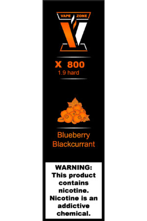 Электронные сигареты Одноразовый VAPE ZONE X 800 1.9 hard Blueberry Blackcurrant Черника Черная Смородина