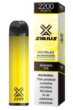 Электронные сигареты Одноразовый Vaporlax Sirius 2200 Banana Ice Ледяной Банан