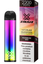 Электронные сигареты Одноразовый Vaporlax Sirius 2200 Rainbow Mix Кисло-сладкая Конфета