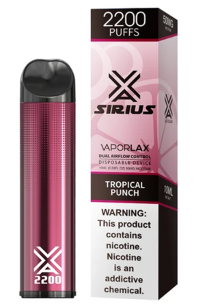Электронные сигареты Одноразовый Vaporlax Sirius 2200 Tropical Punch Тропический Пунш