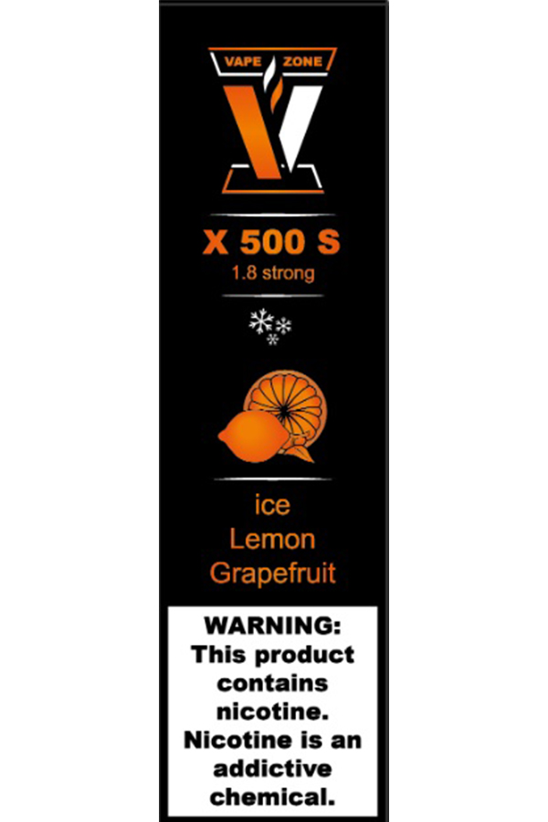 Электронные сигареты VAPE ZONE X 500 S 1.8 strong Ice Lemon Grapefruit