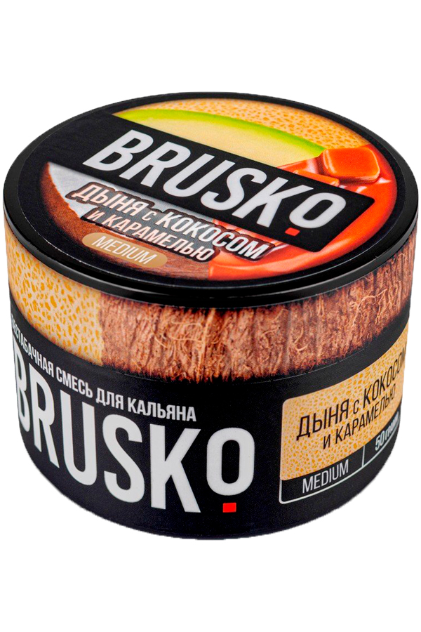 Табак Бестабачная смесь для кальяна Brusko 50г Дыня с кокосом и карамелью