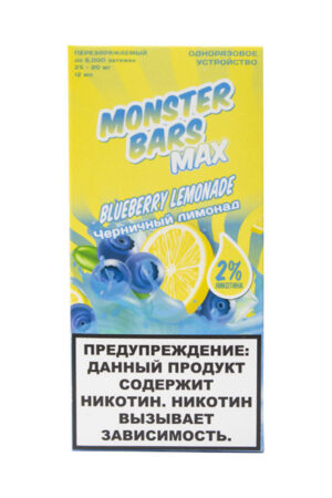 Электронные сигареты Одноразовый Monster Bars MAX 6000 Blueberry Lemonade Черничный Лимонад