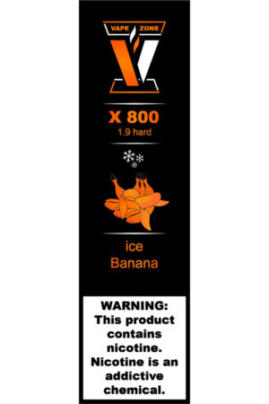 Электронные сигареты Одноразовый VAPE ZONE X 800 1.9 hard Ice Banana Ледяной Банан