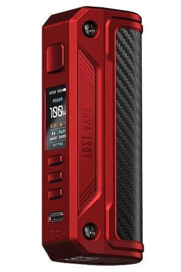 Электронные сигареты Бокс мод Lost Vape Thelema Solo 100W Box Mod Red Carbon Fiber