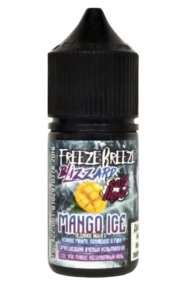 Жидкости (E-Liquid) Жидкость Freeze Breeze Salt: Blizzard Mango Ice 30/20