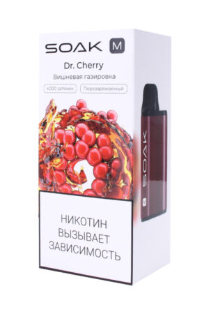 Электронные сигареты Одноразовый SOAK M 4000 Dr. Cherry Вишнёвая Газировка