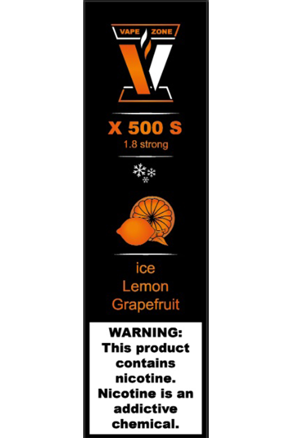 Электронные сигареты Одноразовый VAPE ZONE X 500 1.9 hard Ice Lemon Grapefruit Ледяные Лимон Грейпфрут