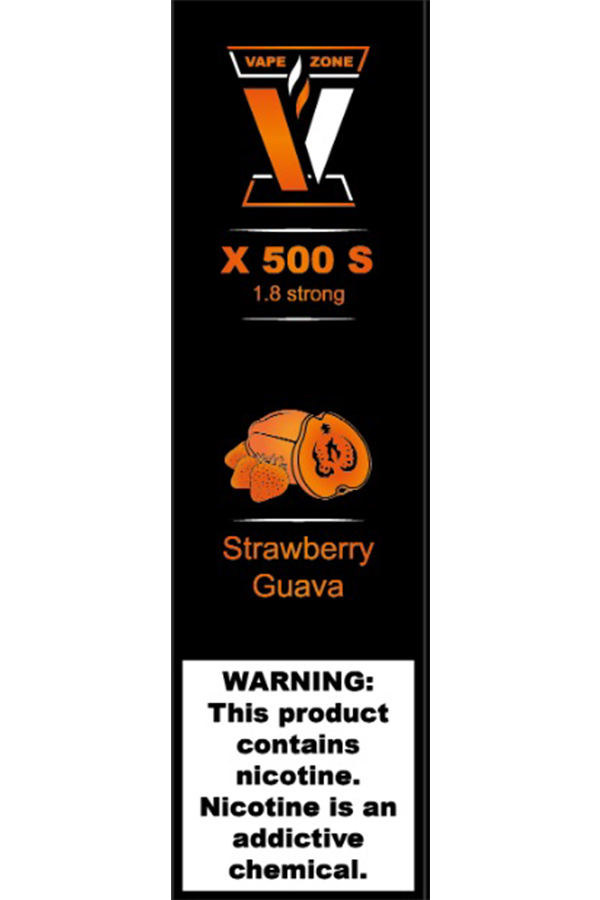 Электронные сигареты Одноразовый VAPE ZONE X 500 S 1.8 strong Strawberry Guava Клубника Гуава