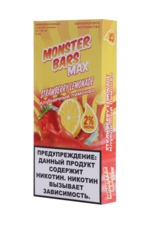 Электронные сигареты Одноразовый Monster Bars MAX 6000 Strawberry Lemonade Клубничный Лимонад