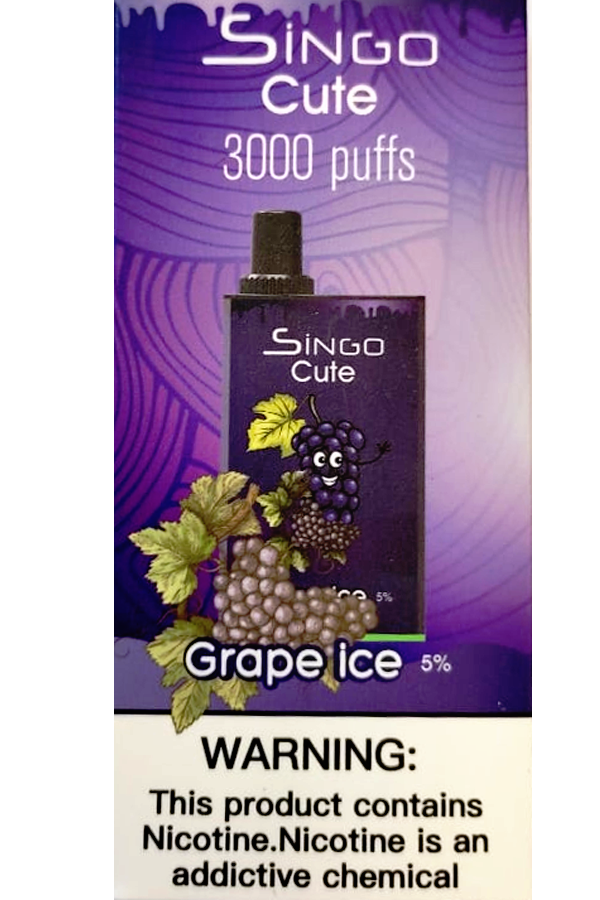 Электронные сигареты Одноразовый Singo Cute 3000 Grape Ice Ледяной Виноград