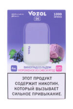 Электронные сигареты Одноразовый VOZOL D6 1000 Grape Ice & Mixed Berry Ice Cream Виноградный Лёд & Ягодное Мороженое