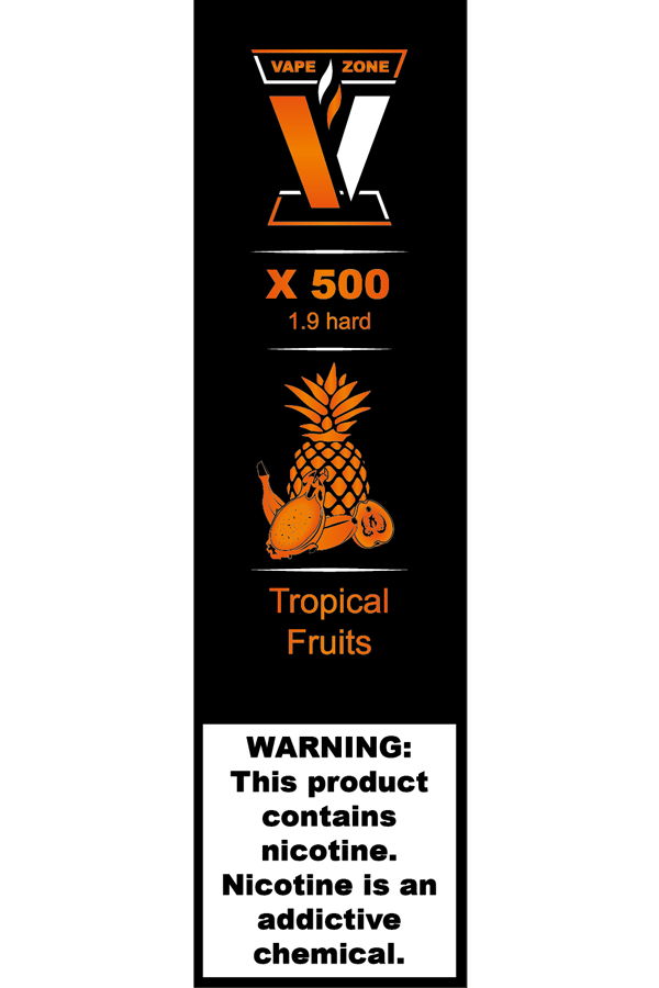 Электронные сигареты Одноразовый VAPE ZONE X 500 1.9 hard Tropical Fruits Тропический Микс