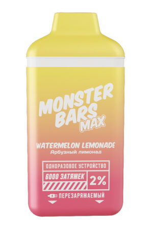 Электронные сигареты Одноразовый Monster Bars MAX 6000 Watermelon Lemonade Арбузный Лимонад