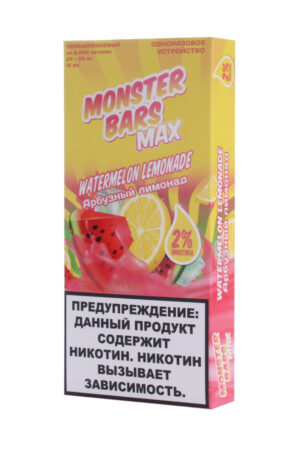 Электронные сигареты Одноразовый Monster Bars MAX 6000 Watermelon Lemonade Арбузный Лимонад