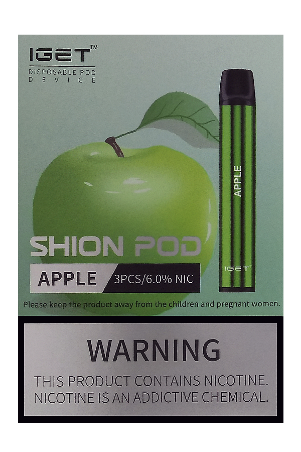 Электронные сигареты Одноразовый iGet Shion 600 Apple Яблоко