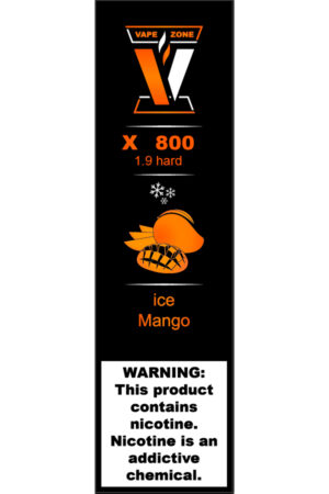 Электронные сигареты Одноразовый VAPE ZONE X 800 1.9 hard Ice Mango Ледяное Манго