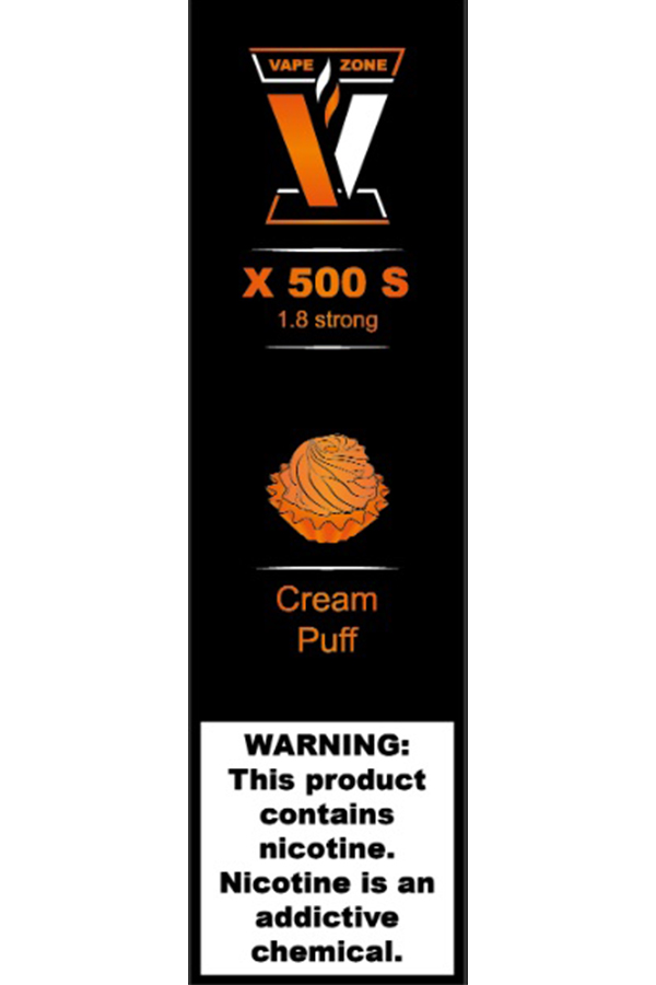 Электронные сигареты Одноразовый VAPE ZONE X 500 S 1.8 strong Cream Puff Кремовое Пирожное
