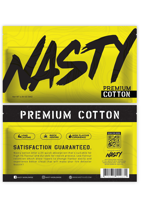 Расходные элементы Хлопковая вата NASTY Cotton Malaysia 10 г