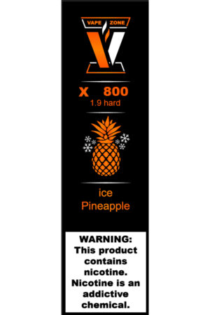 Электронные сигареты Одноразовый VAPE ZONE X 800 1.9 hard Ice Pineapple Ледяной Ананас