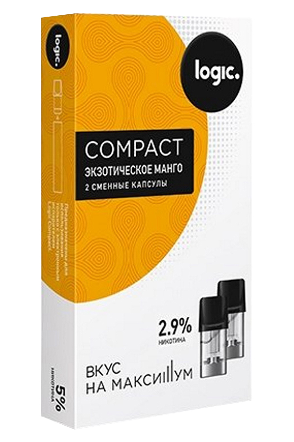 Расходные элементы Картриджи Logic Compact 1,6 мл (2 шт) Экзотическое манго 2,9%