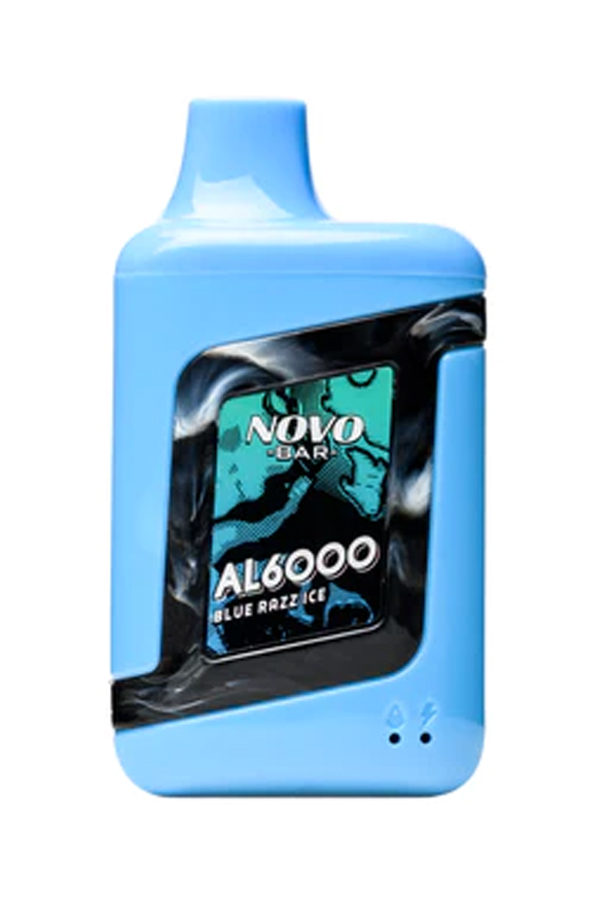 Электронные сигареты Одноразовый Novo Bar AL6000 Blue Razz Ice Прохладная Голубая Малина